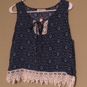 ❤️HP❤️Boho Blue Crop Festival Top - Brand New w/tags